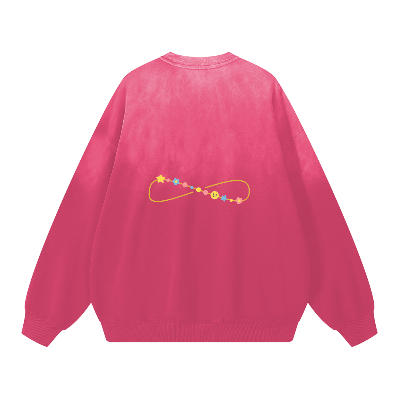 Effortless Athleisure Pure Cotton Handcrafted Monkey Wash Drop-Shoulder Sweatshirt