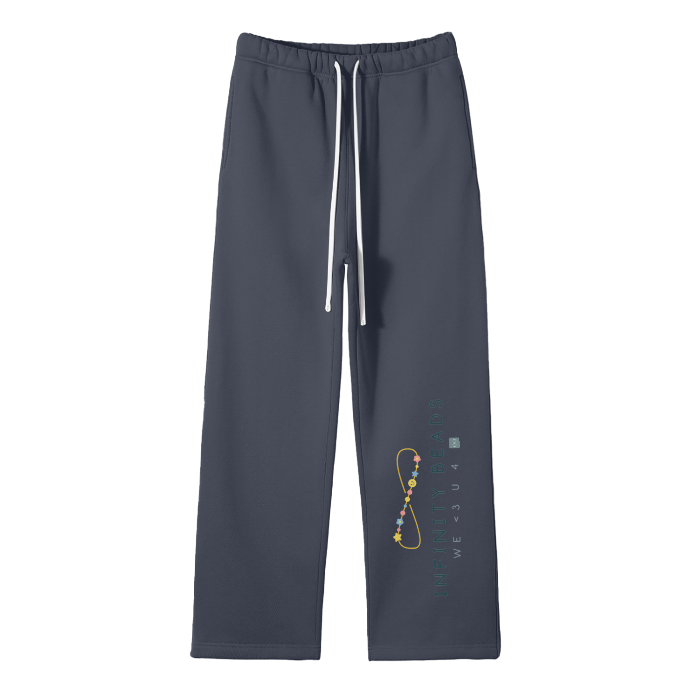 Streetwear Unisex Solid Color Fleece Straight Leg Pants