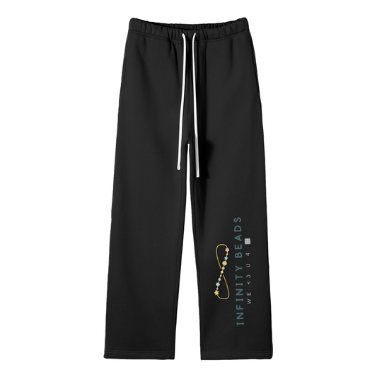 Streetwear Unisex Solid Color Fleece Straight Leg Pants